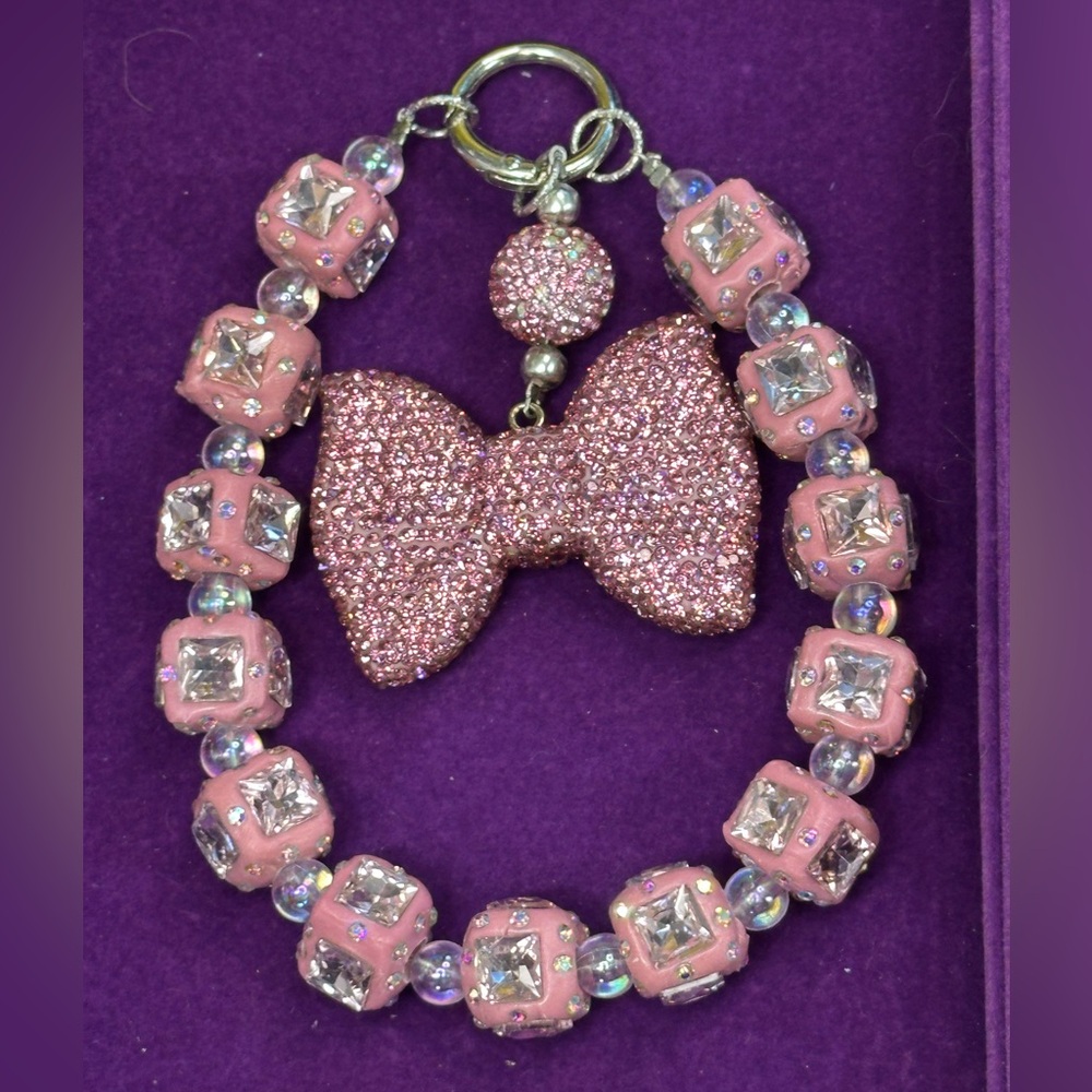 Handmade Pink Diamond Bow Purse Chain | Exact Item Shown
